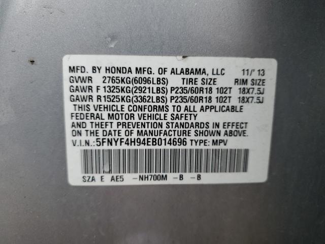 5FNYF4H94EB014696 Honda Pilot Touring