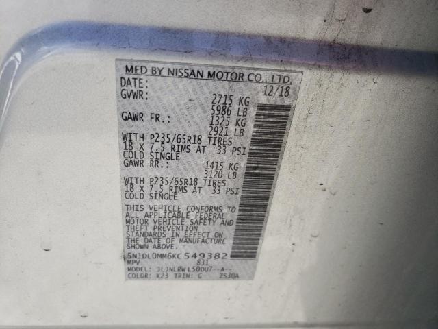 5N1DL0MM6KC549382 Infiniti QX60 LUXE