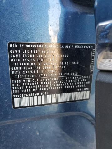 3VV2B7AX4KM075387 Volkswagen TIGUAN SE