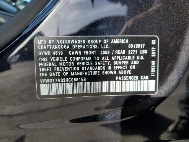 1VWGT7A32HC066158 Volkswagen PASSAT SE