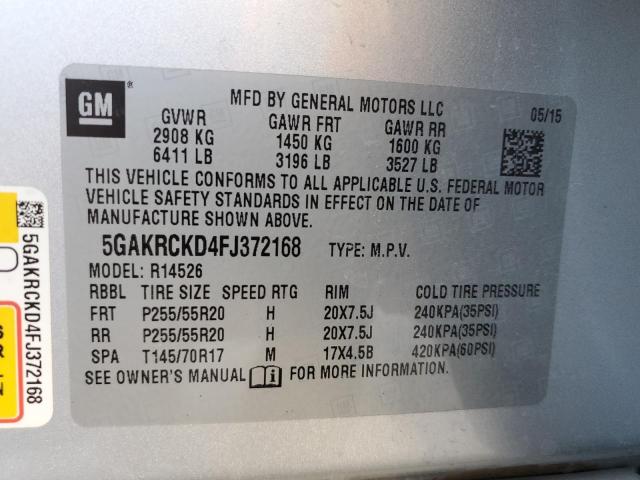 5GAKRCKD4FJ372168 Buick Enclave