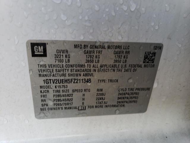 1GTV2UEH5FZ211348 GMC Sierra K1500 Sle