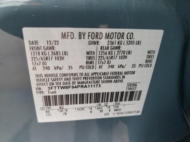 3FTTW8F94PRA11173 Ford Maverick Xl