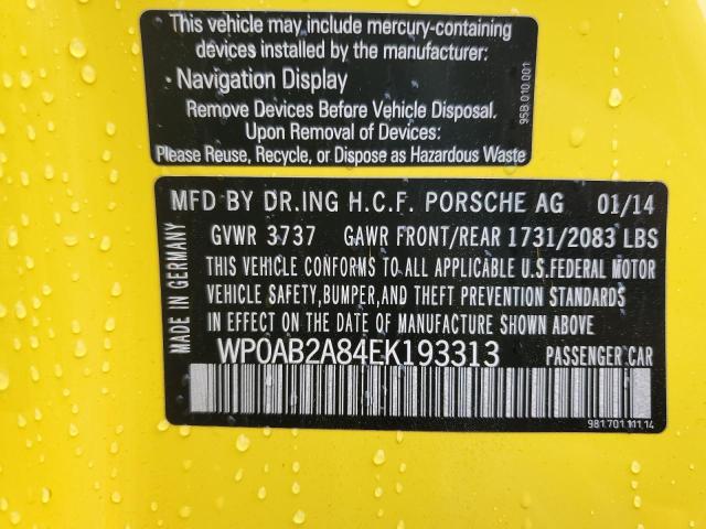 WP0AB2A84EK193313 Porsche Cayman S