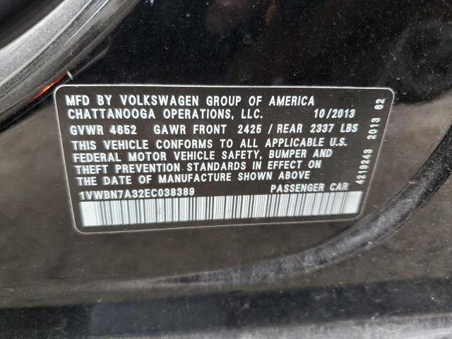 1VWBN7A32EC038389 Volkswagen PASSAT SE
