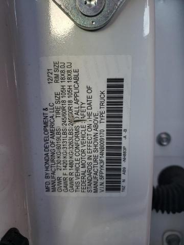 5FPYK3F14NB009170 Honda Ridgeline Sport