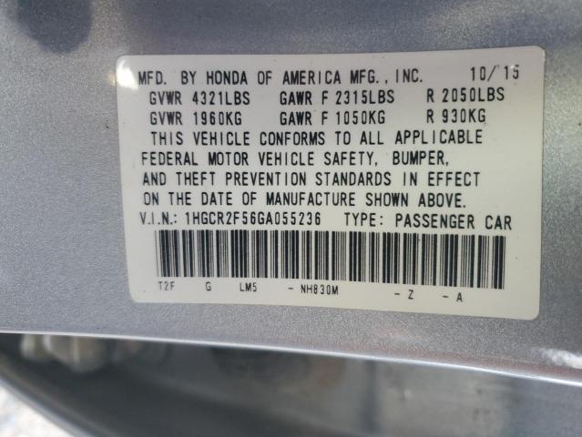 1HGCR2F56GA055236 Honda Accord Sport