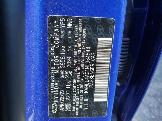 KMHLL4AG1NU364544 Hyundai ELANTRA SE