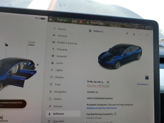 5YJ3E1EB3KF393592 Tesla MODEL 3