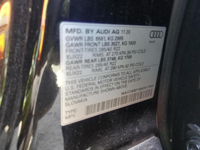 WA1CWBF16MD017840 Audi Sq8 Prestige