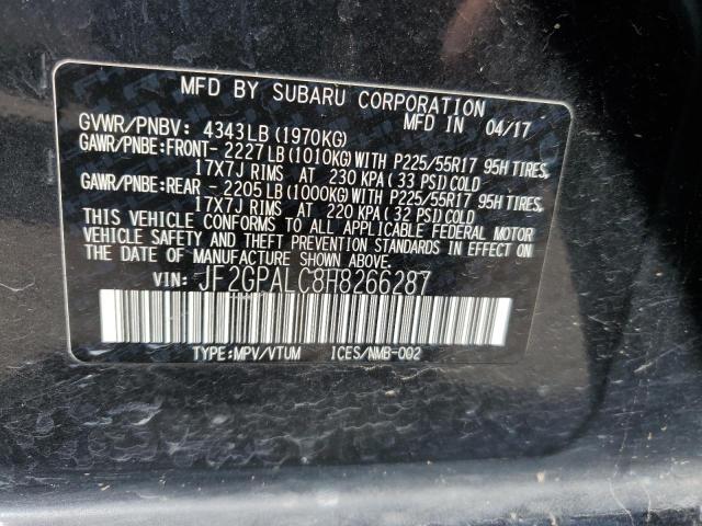 JF2GPALC8H8266287 Subaru Crosstrek Limited