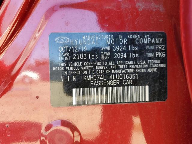 KMHD74LF4LU016361 Hyundai ELANTRA SE