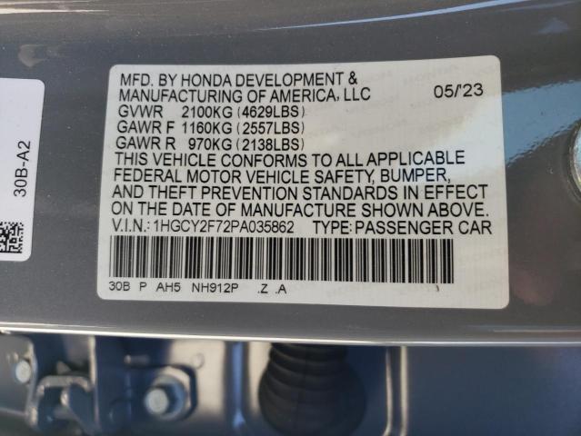 1HGCY2F72PA035862 Honda Accord Hybrid Sport-l