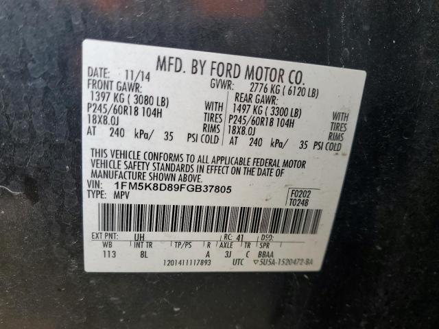 1FM5K8D89FGB37805 Ford EXPLORER XLT