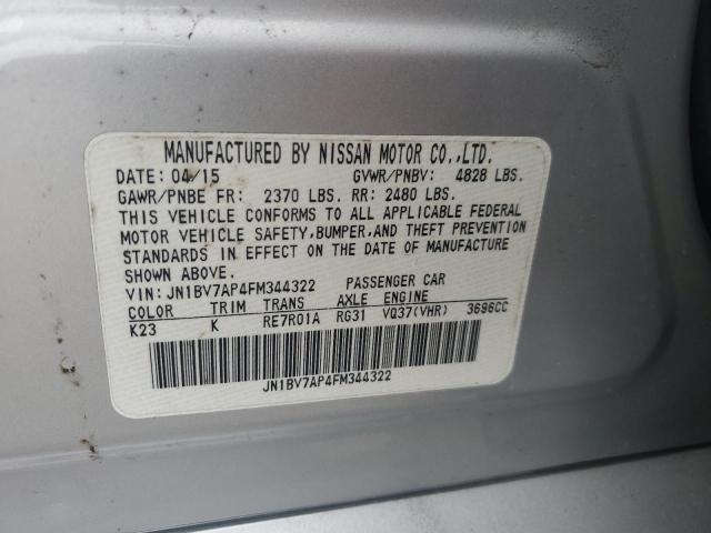 JN1BV7AP4FM344322 Infiniti Q50 BASE
