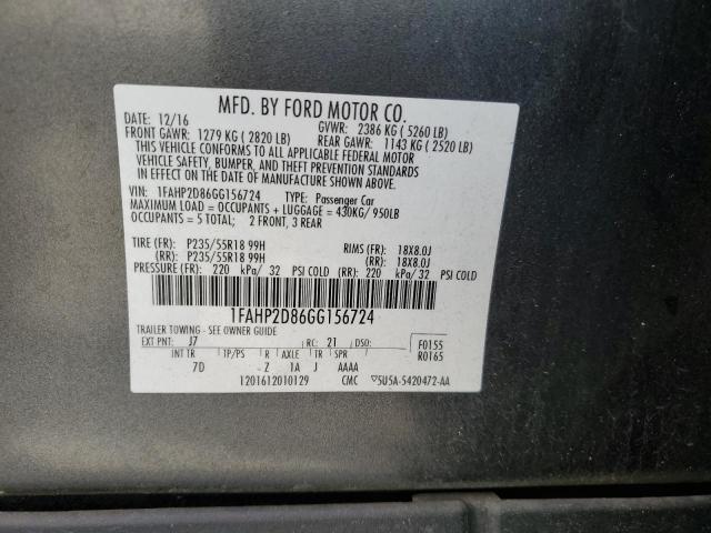 1FAHP2D86GG156724 Ford TAURUS SE