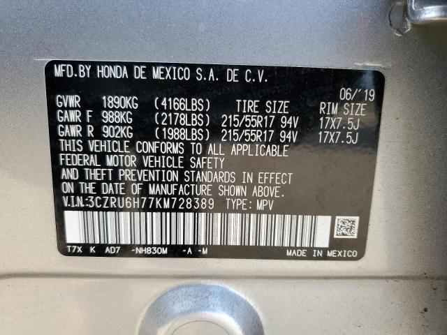 3CZRU6H77KM728389 Honda Hr-v Exl