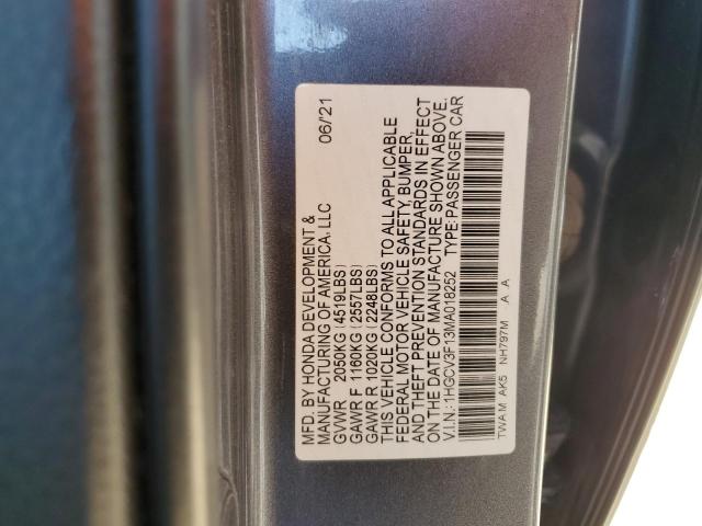 1HGCV3F13MA018252 Honda ACCORD HYBRID