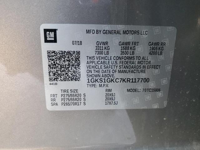 1GKS1GKC7KR117700 GMC Yukon Xl C1500 Slt