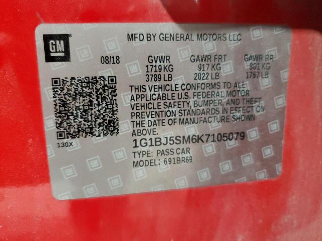 1G1BJ5SM6K7105079 Chevrolet Cruze