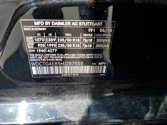 WDCTG4EB5HJ287555 Mercedes-Benz GLA 250