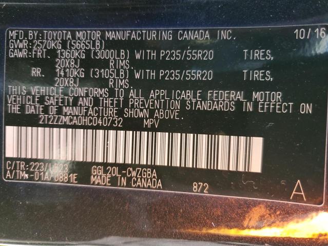 2T2ZZMCA0HC040732 Lexus Rx 350 Base