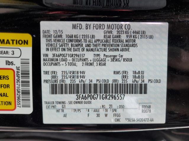 3FA6P0G71GR296557 Ford FUSION S