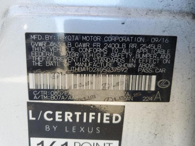 JTHBA1D2XG5037592 Lexus IS 200T