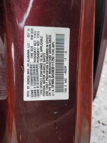 5FNRL5H28EB111793 Honda ODYSSEY LX