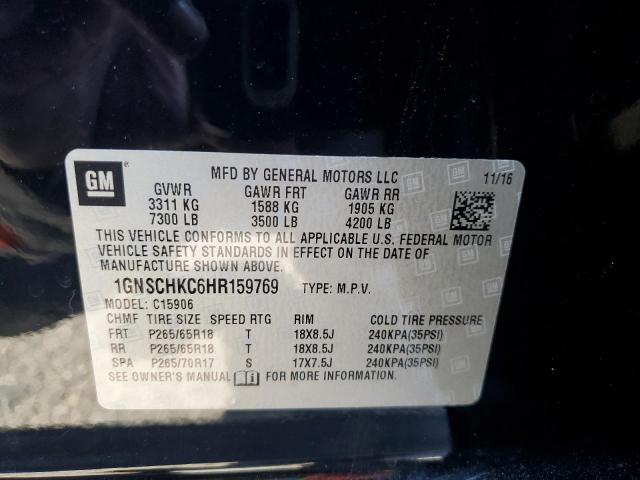 1GNSCHKC6HR159769 Chevrolet Suburban C1500 Lt