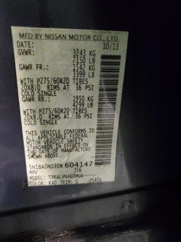 5N1BA0ND3EN604147 Nissan ARMADA SV