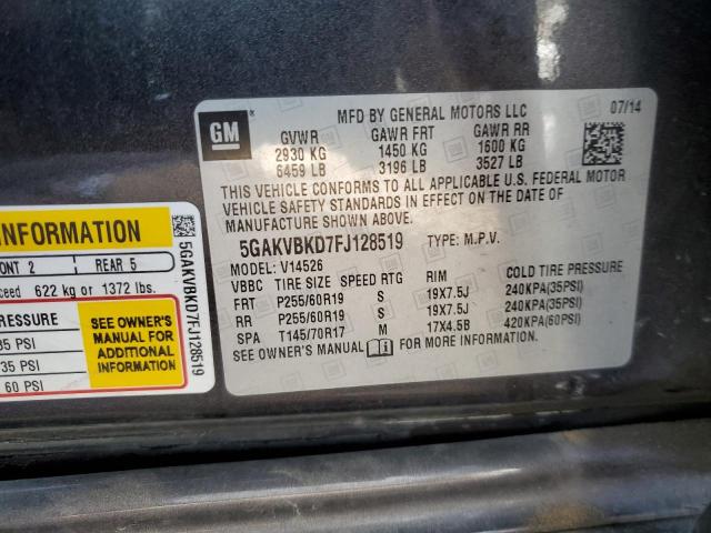5GAKVBKD7FJ128519 Buick Enclave