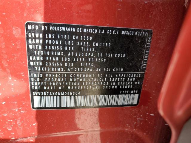 3VV3B7AX0NM065304 Volkswagen TIGUAN SE