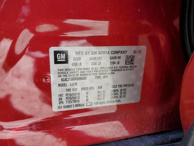 KL4CJ1SB0KB886689 Buick Encore Sport Touring