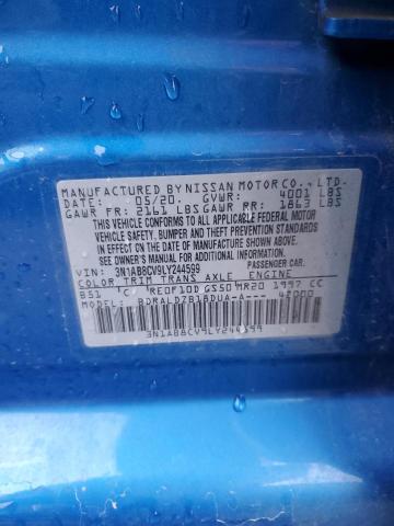 3N1AB8CV9LY244599 Nissan SENTRA SV