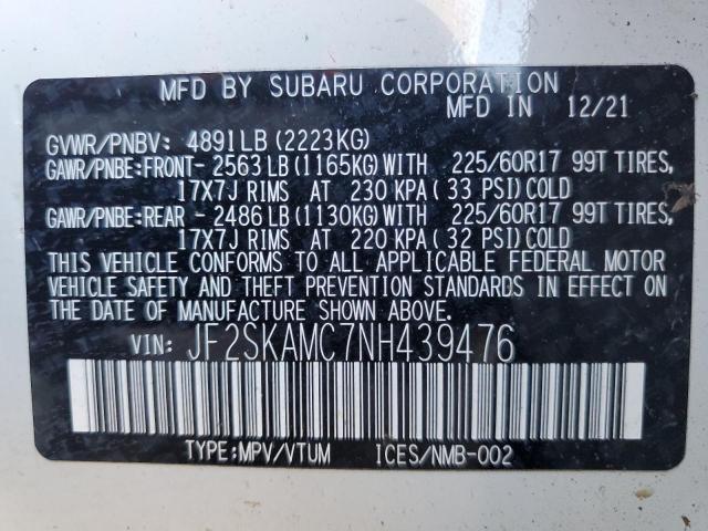 JF2SKAMC7NH439476 Subaru Forester Wilderness