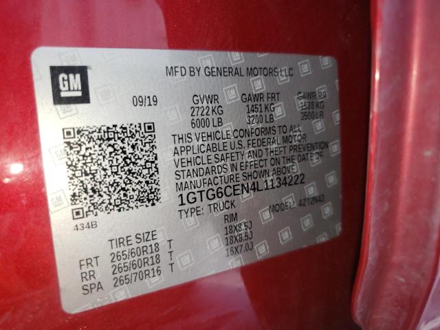 1GTG6CEN4L1134222 GMC CANYON SLE