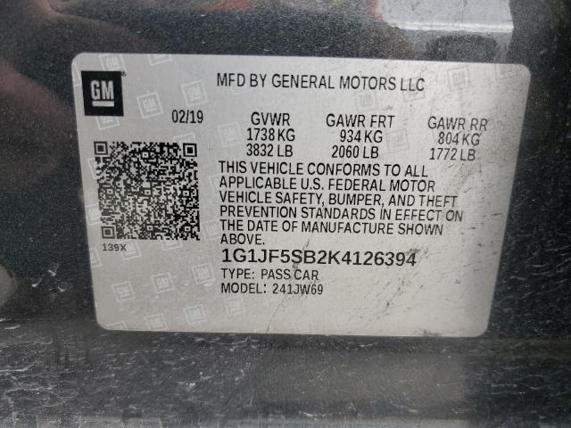 1G1JF5SB2K4126394 Chevrolet Sonic Premier