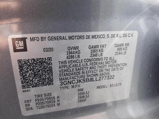 3GNCJKSB8LL277322 Chevrolet TRAX LS