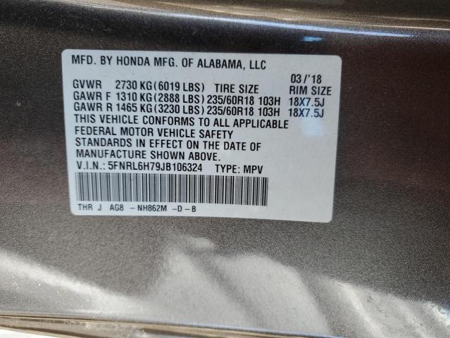 5FNRL6H79JB106324 Honda ODYSSEY EXL