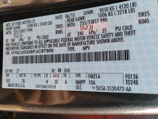 1FMCU0GX8FUC87959 Ford ESCAPE SE