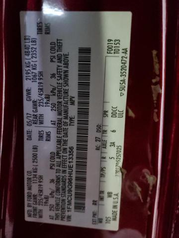 1FMCU9G96HUE13356 Ford ESCAPE SE