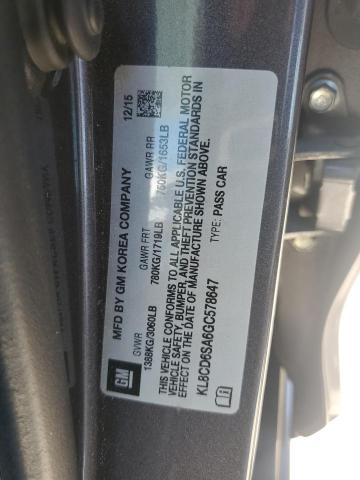 KL8CD6SA6GC578647 Chevrolet SPARK 1LT