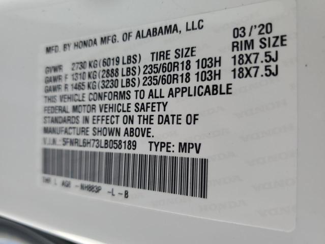 5FNRL6H73LB058189 Honda ODYSSEY EXL