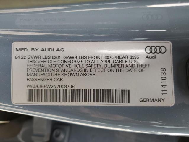 WAUFJBFW2N7008708 Audi E-tron Gt Premium Plus