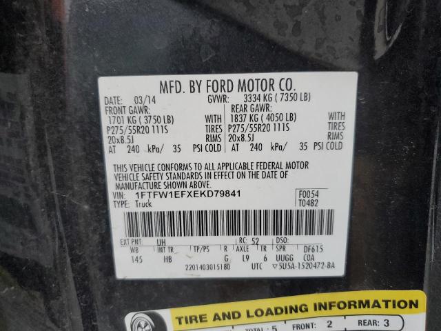 1FTFW1EFXEKD79841 Ford F150 Supercrew