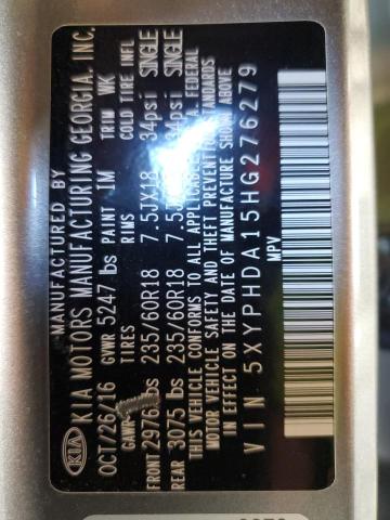 5XYPHDA15HG276279 KIA SORENTO EX