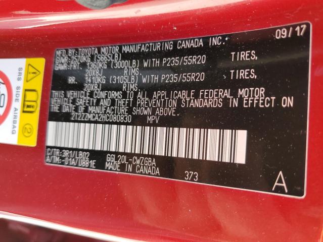 2T2ZZMCA2HC080830 Lexus Rx 350 Base