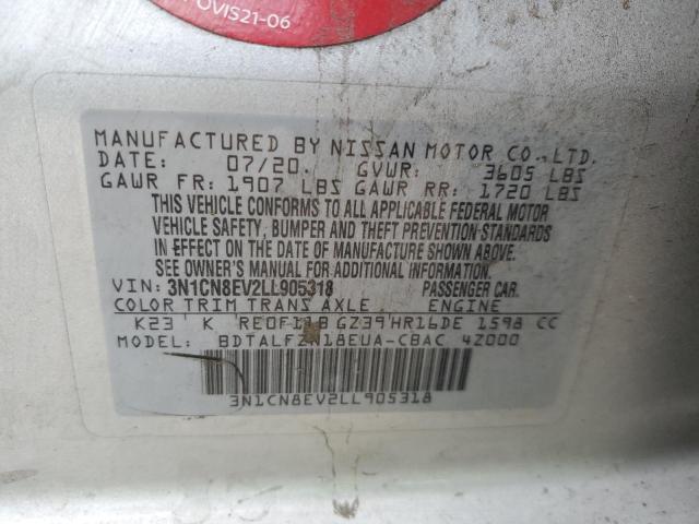 3N1CN8EV2LL905318 Nissan VERSA SV