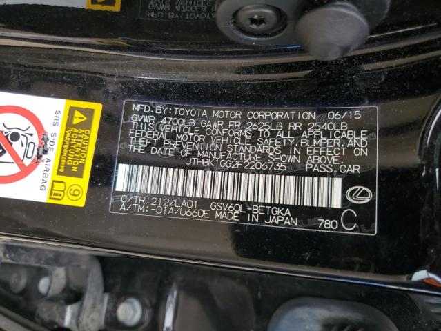 JTHBK1GG2F2206735 Lexus ES 350